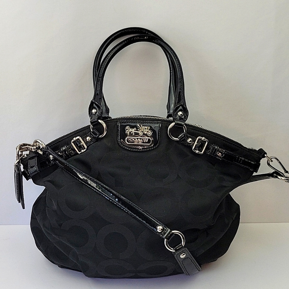 Coach Madison Op Art Lindsay Satchel Black F1173-18649 - Picture 2 of 16